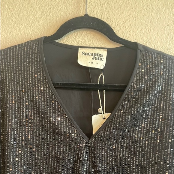 Savana Jane NYC Rooftop Party Top Black Sequin size‎ medium - Picture 4 of 10